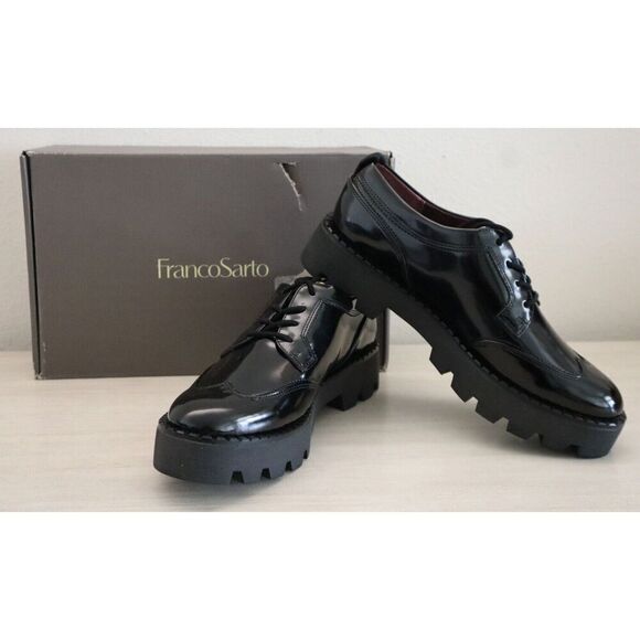 Franco Sarto Women's Sz 8M Black Synthetic L-Balinoxfrd Oxford Shoes - Picture 1 of 10
